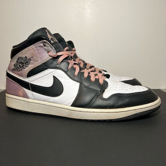 Mens NIKE Air Jordan 1 Mid SE Zen Master Bleached Coral Pink Sneakers / Size 14 - Picture 1 of 9